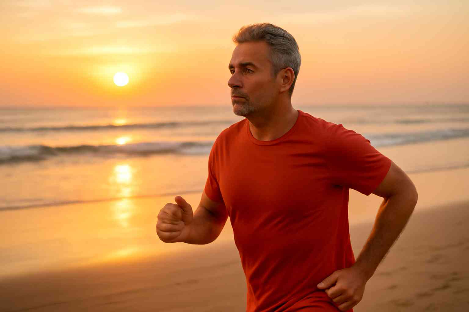 Uomo che corre su montagna